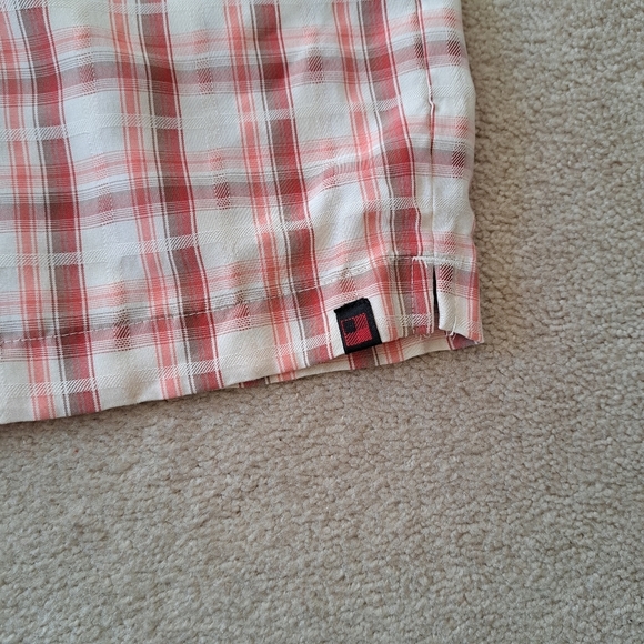 Woolrich Men's Plaid Shirt Size Large Red Beige Short Slv Casual Button Front - Picture 8 of 11